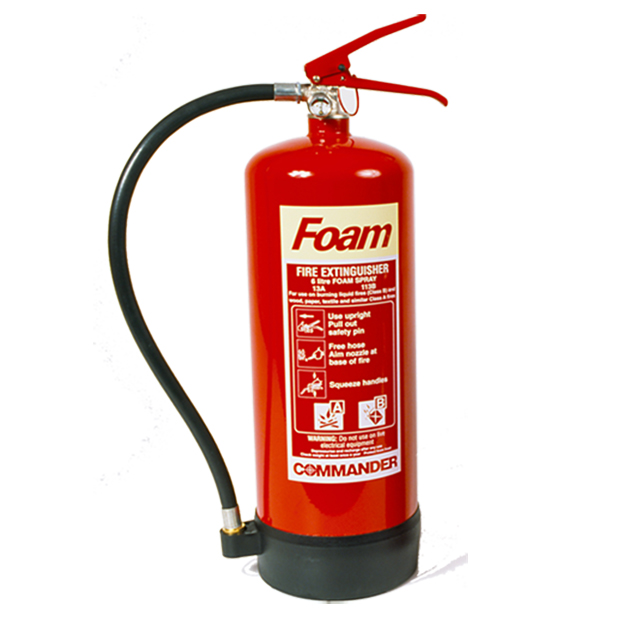 1 x 6 Litre (6L) Foam Fire Extinguisher With Bracket - Commander